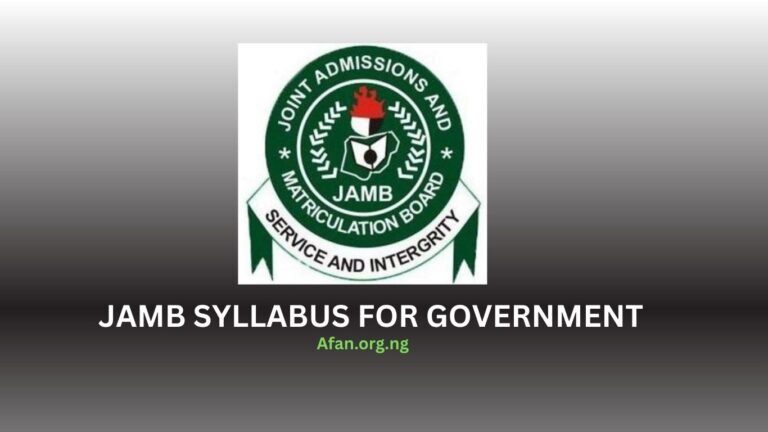 Approved JAMB Syllabus for Government