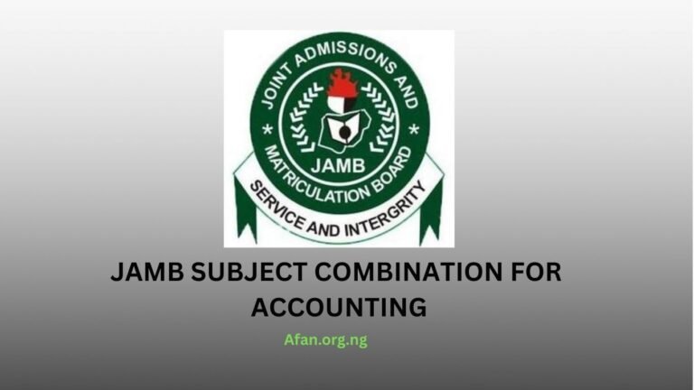 JAMB Subject Combination for Accounting for all universities