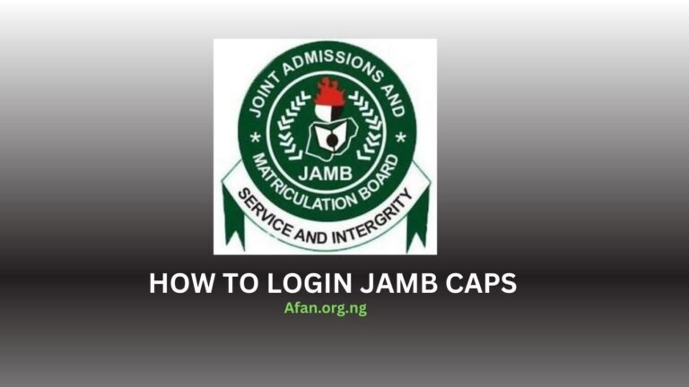 How to Login JAMB CAPS