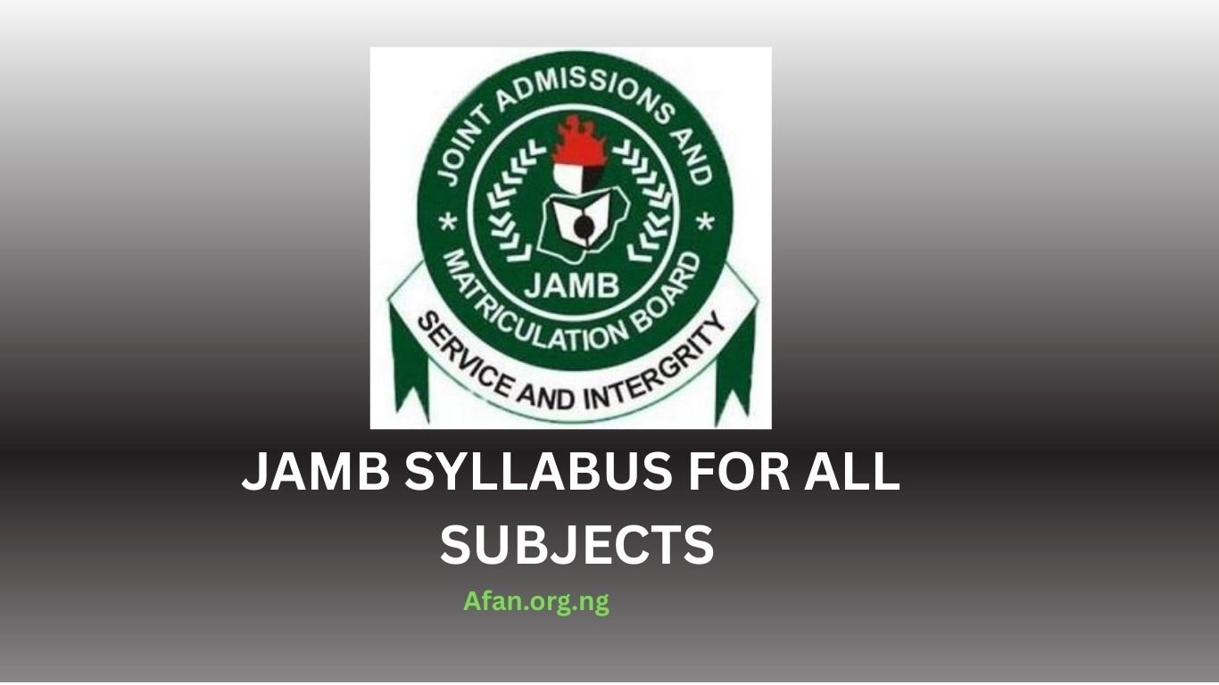 JAMB Syllabus for all Subjects in Nigeria