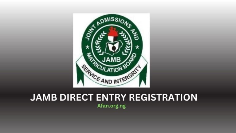 2026 JAMB Direct Entry Registration and How to Apply